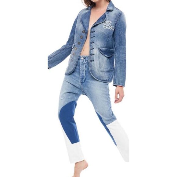 Free People Sandrine Rose the chateau tres cool denim jacket - Picture 2 of 6